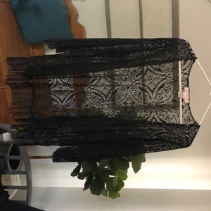 Black fringe cardigan